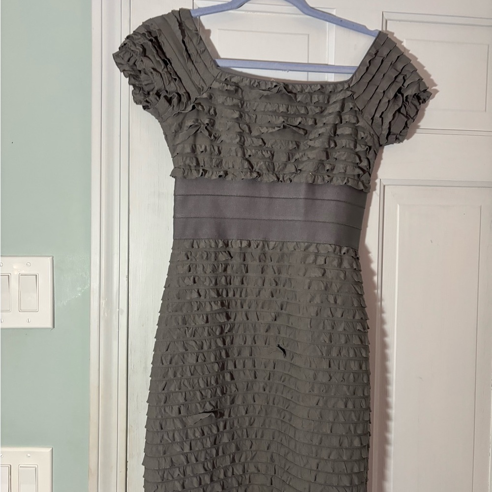 Max Studio Gray Ruffle Dress - Picture 6 of 9